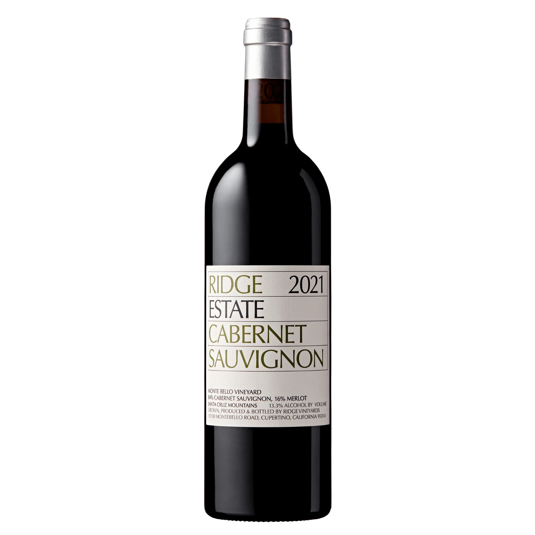 2021 Ridge "Estate" Cabernet Sauvignon, Santa Cruz Mountains, California, USA
