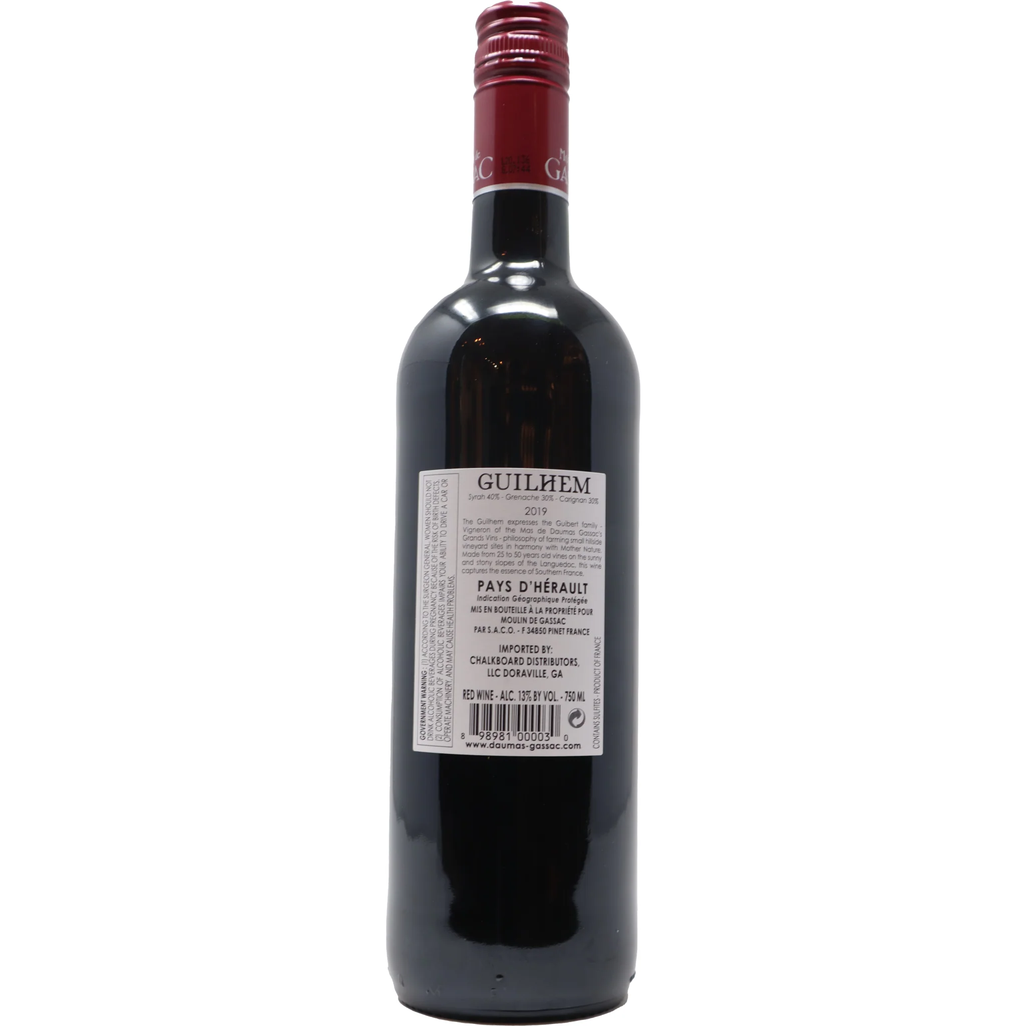 2019 Moulin de Gassac "Guilhem" Rouge, Pays d'Hérault Rouge, Languedoc-Roussillon, France - Image 2