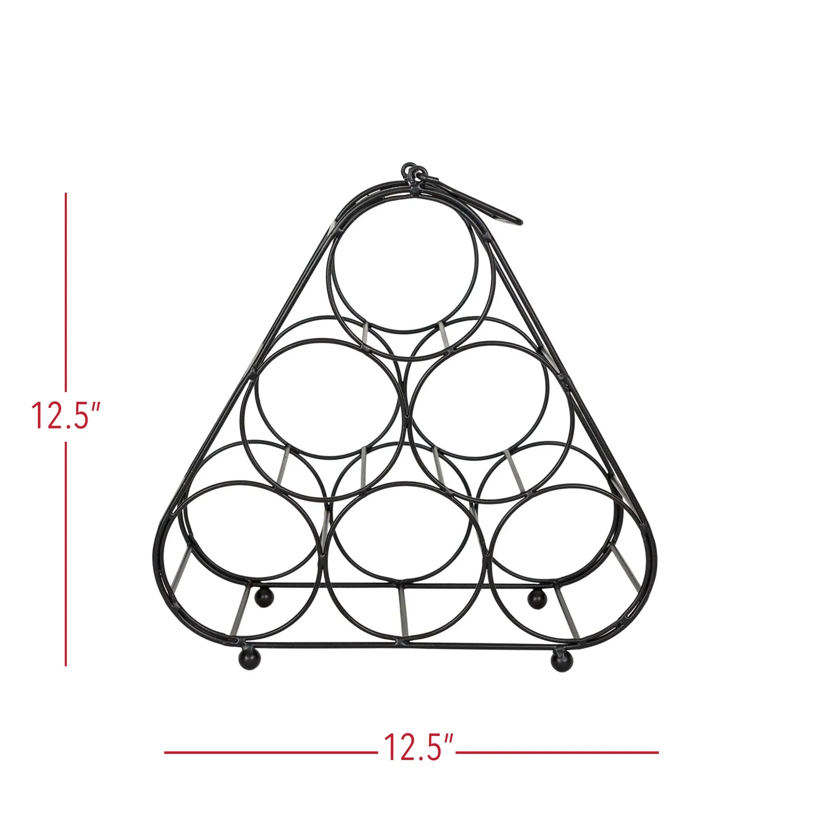 Auden 6 Bottle Wine Holder Black Metal - Image 2