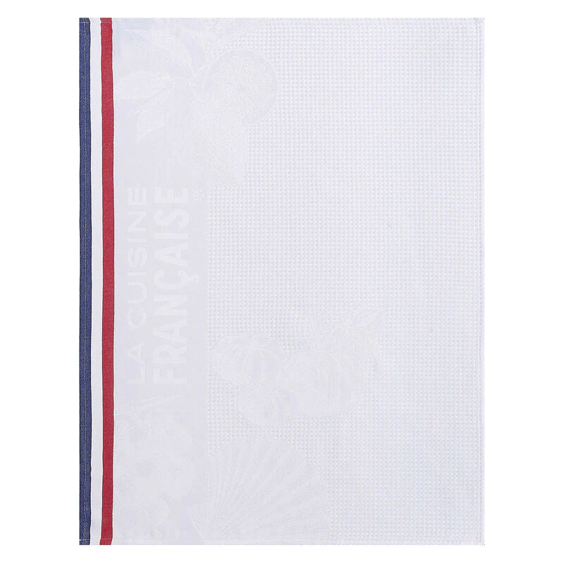 Le Jacquard Français, Gastronomie White Hand Towel, 24x31 100% Cotton