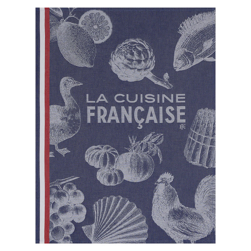 Le Jacquard Français, Gastronomie Blue Tea Towel, 24x31 100% Cotton - Image 2