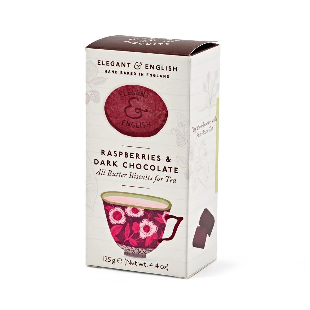 Elegant & English Raspberries & Dark Chocolate Biscuits - Image 2
