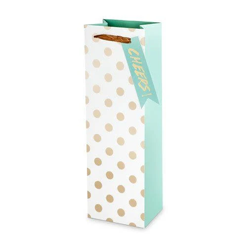 Gold Polka Dot Wine Bag