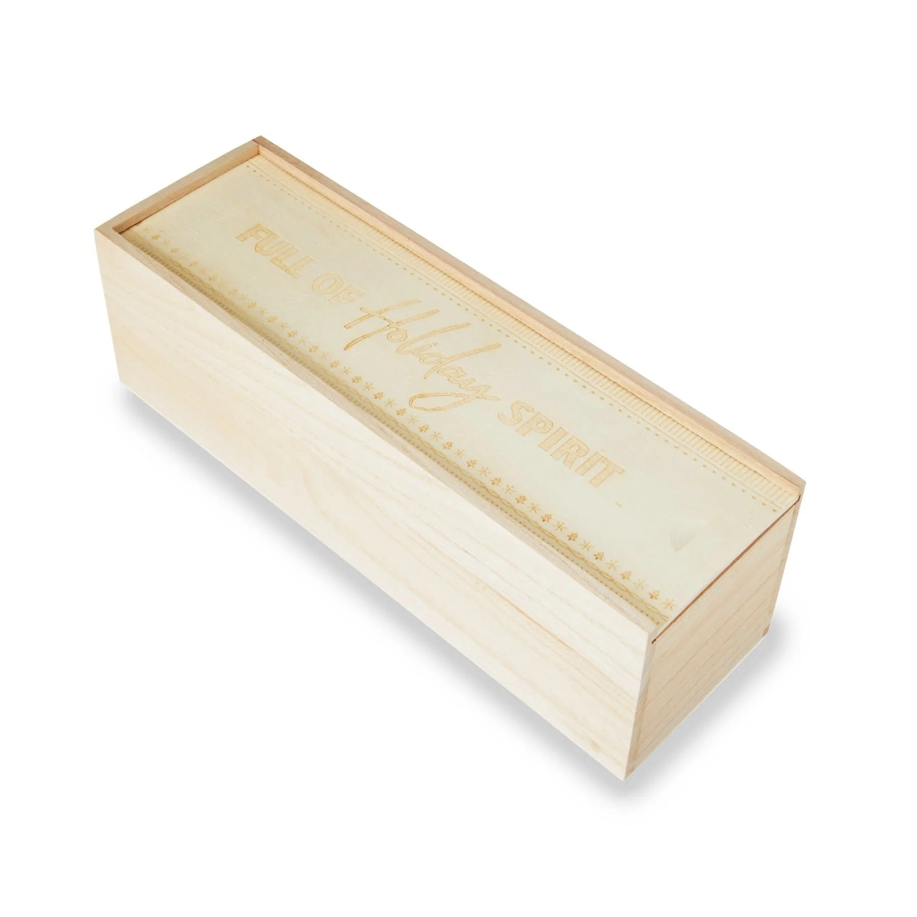 Holiday Wooden Wine Box, 1 Bottle - Image 2