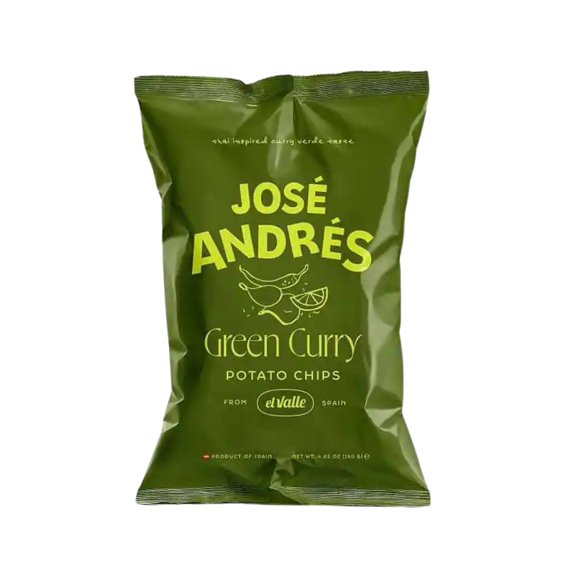 José Andrés Green Curry Potato Chips 5.29 oz bag