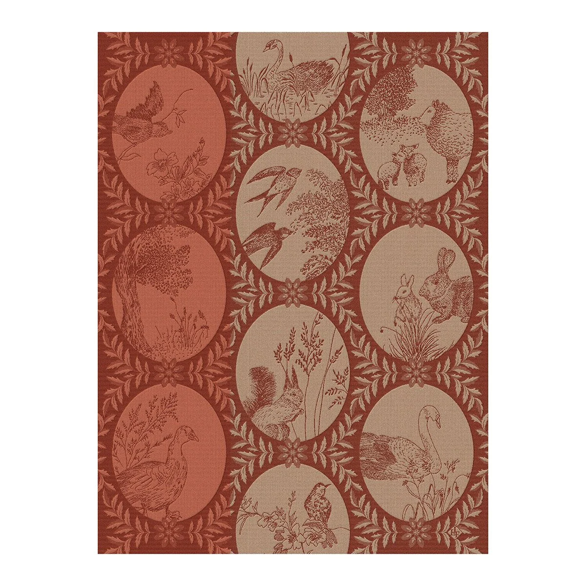 Le Jacquard Français, Josephine Red Tea Towel, 24x31, 100% Cotton