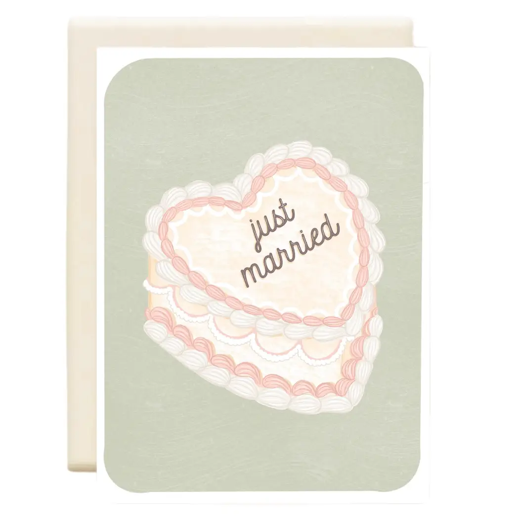 Just Married Cake Greeting Card