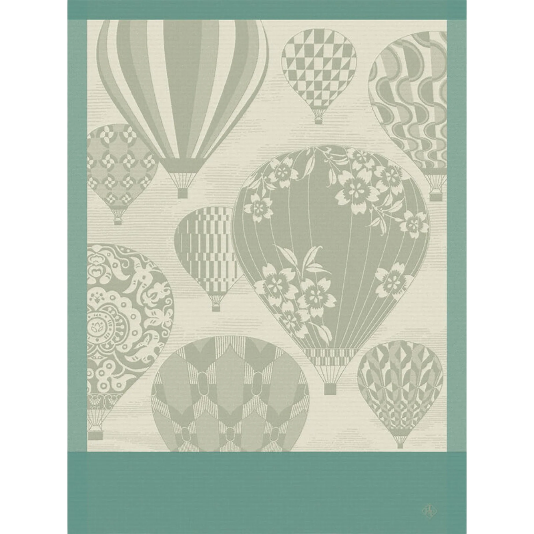 Le Jacquard Français, Cappadoce Green Tea Towel, 24x31, 100% Cotton