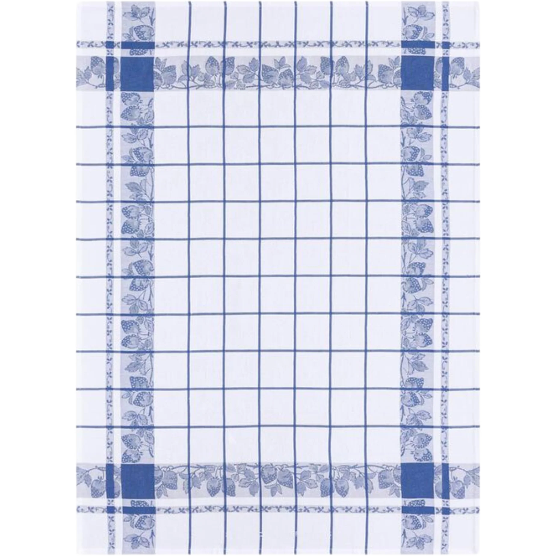 Le Jacquard Français, Fraises French Blue Tea Towel, 24x31, 100% Cotton