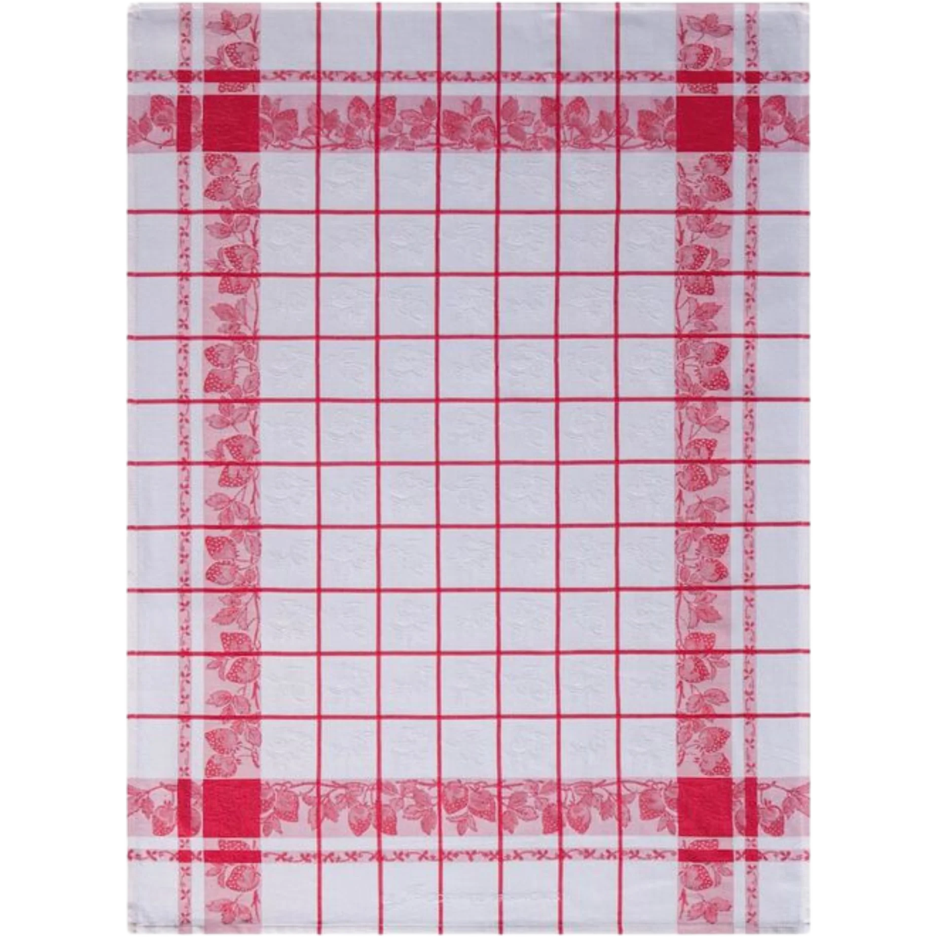 Le Jacquard Français, Fraises Red Tea Towel, 24x31, 100% Cotton