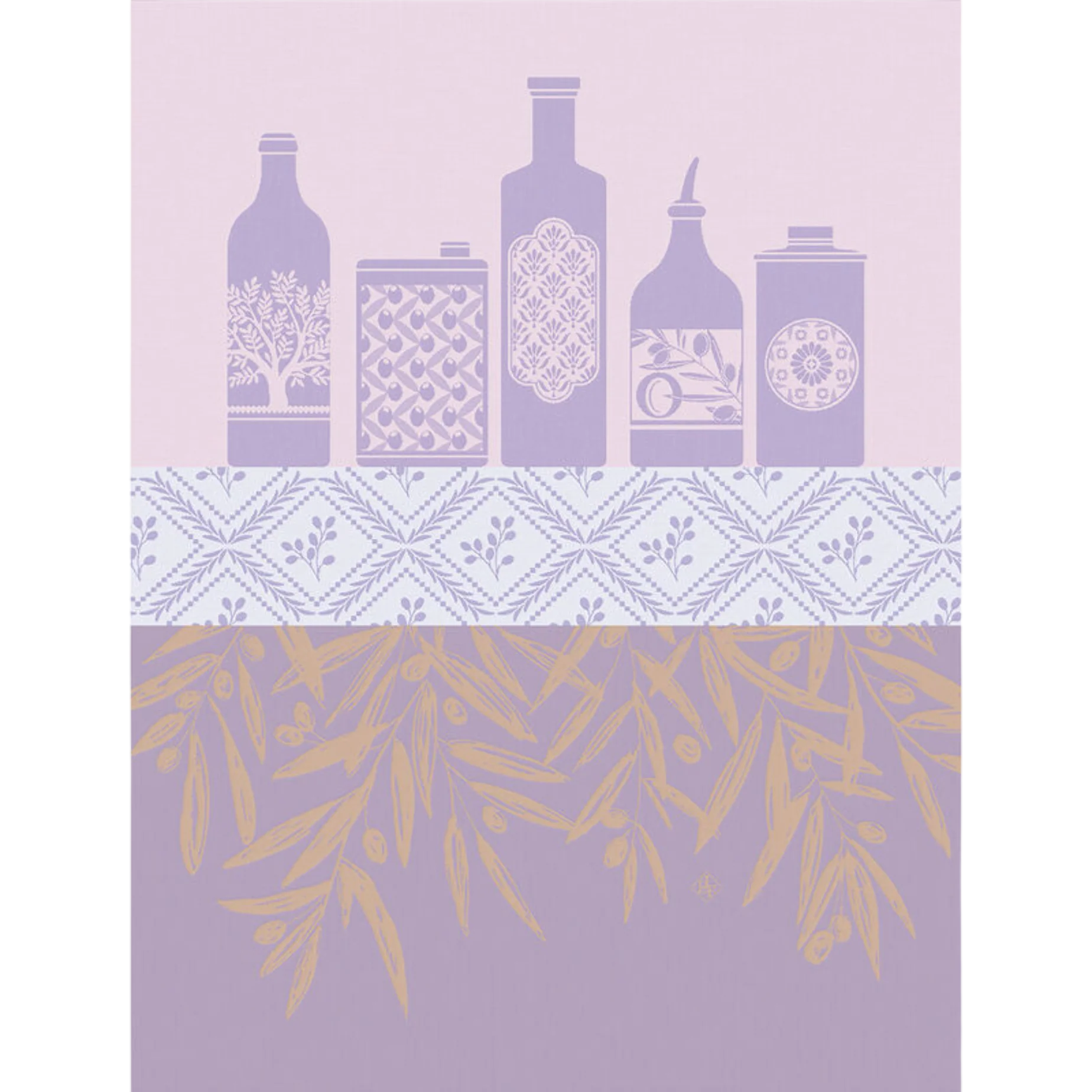 Le Jacquard Français, Huiles Provençale Purple Tea Towel, 24x31, 100% Cotton