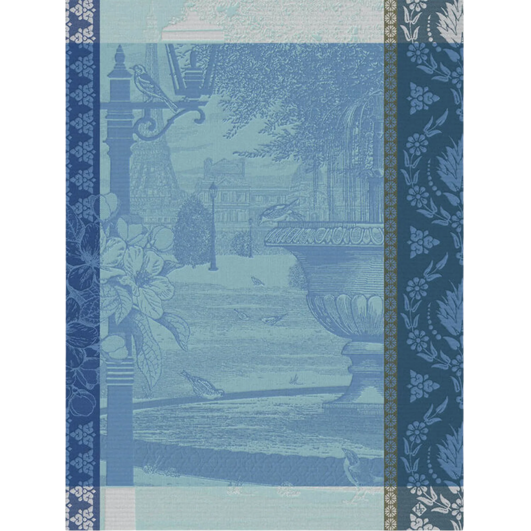 Le Jacquard Français, Jardin Parisien Blue Tea Towel, 24x31, 100% Cotton