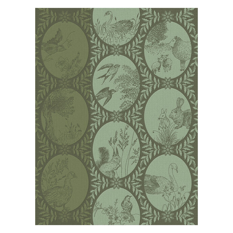Le Jacquard Français, Josephine Green Tea Towel, 24x31, 100% Cotton