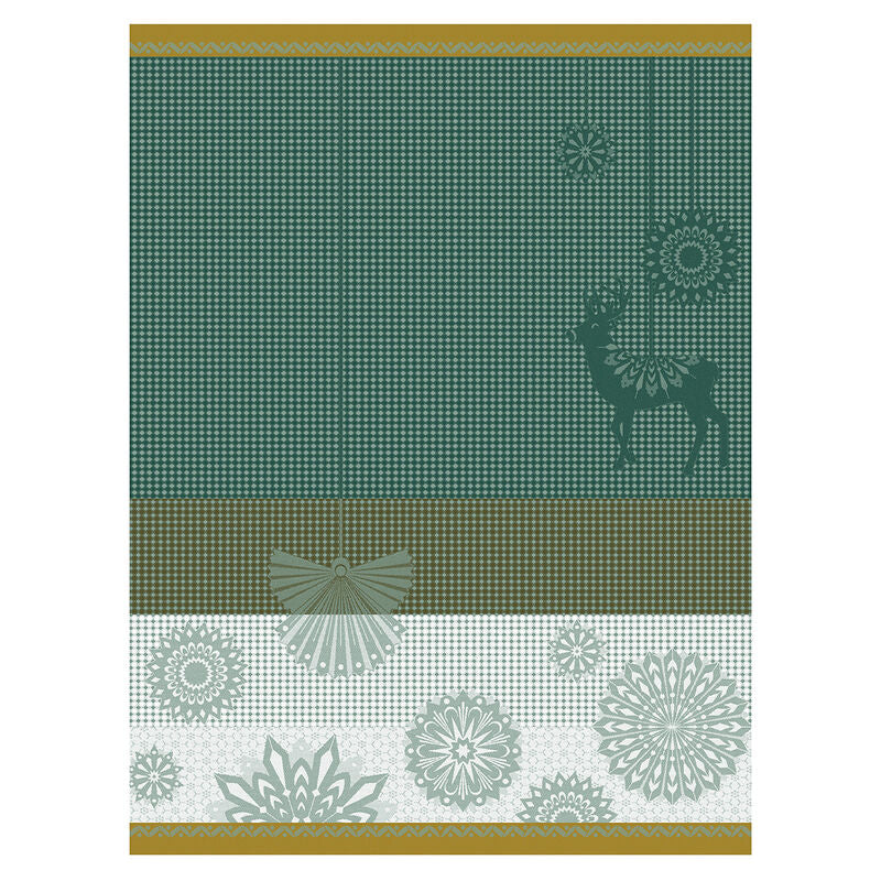 Le Jacquard Français, Lumière d'étoiles Green Hand Towel, 24x31, 100% Cotton