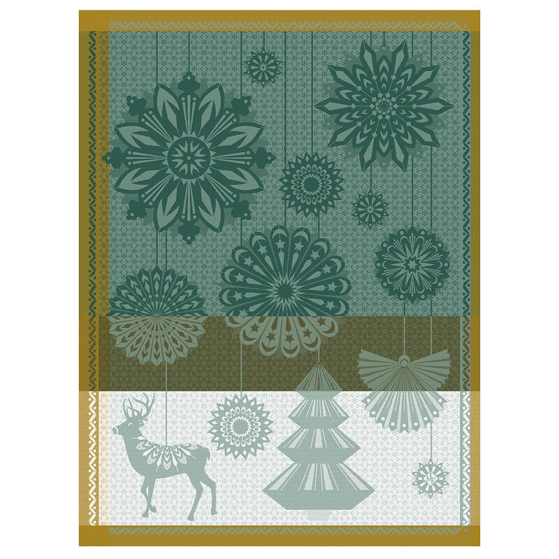 Le Jacquard Français, Lumière d'étoiles Green Tea Towel, 24x31, 100% Cotton