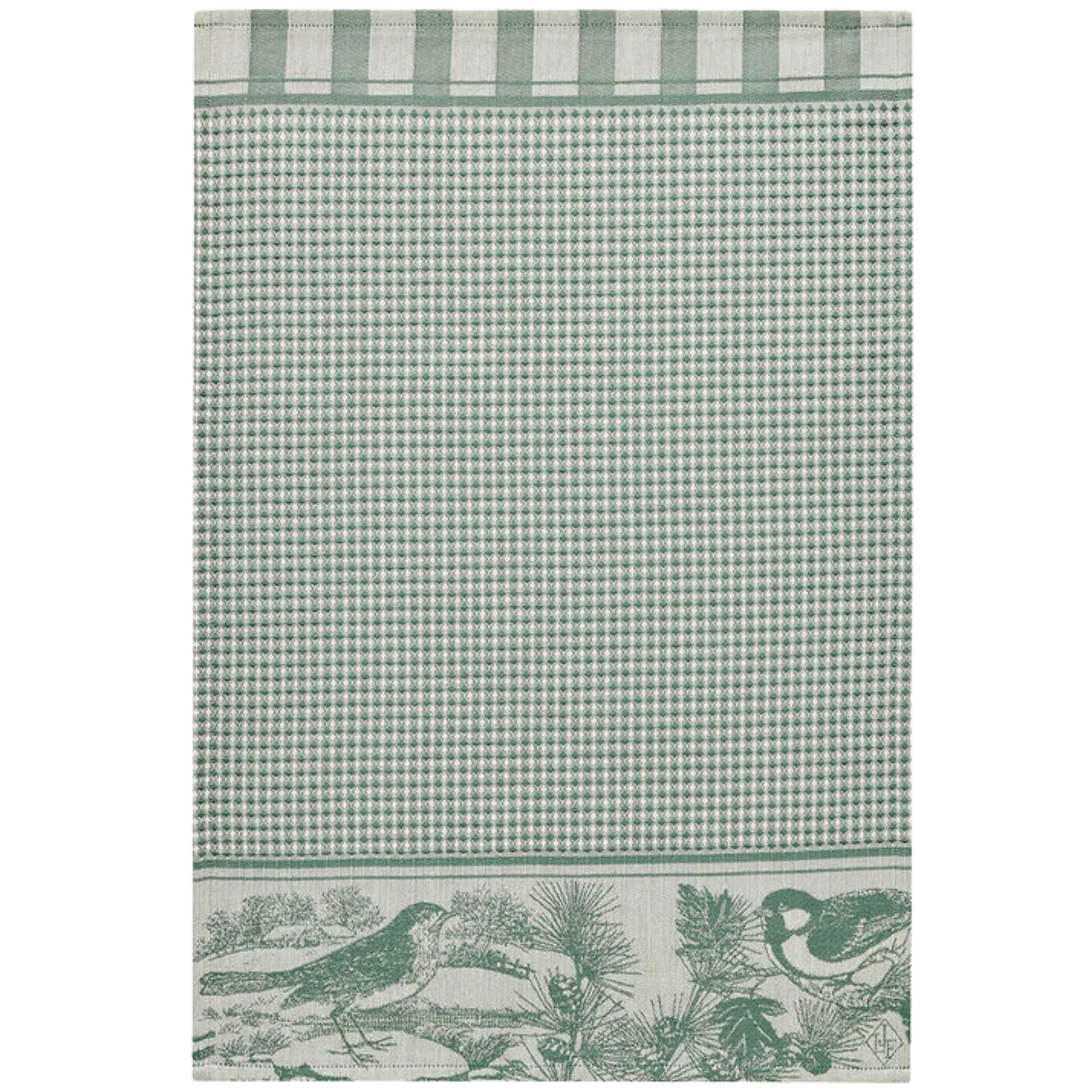Le Jacquard Français, Mélodies Green Hand Towel, 15x21, 100% Cotton