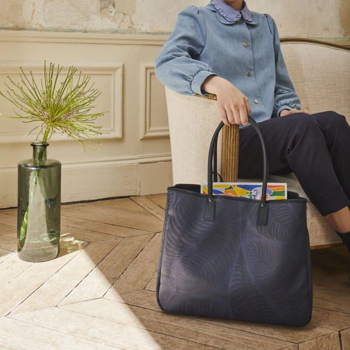 Le Jacquard Français, Palme Blue Shoulder Bag