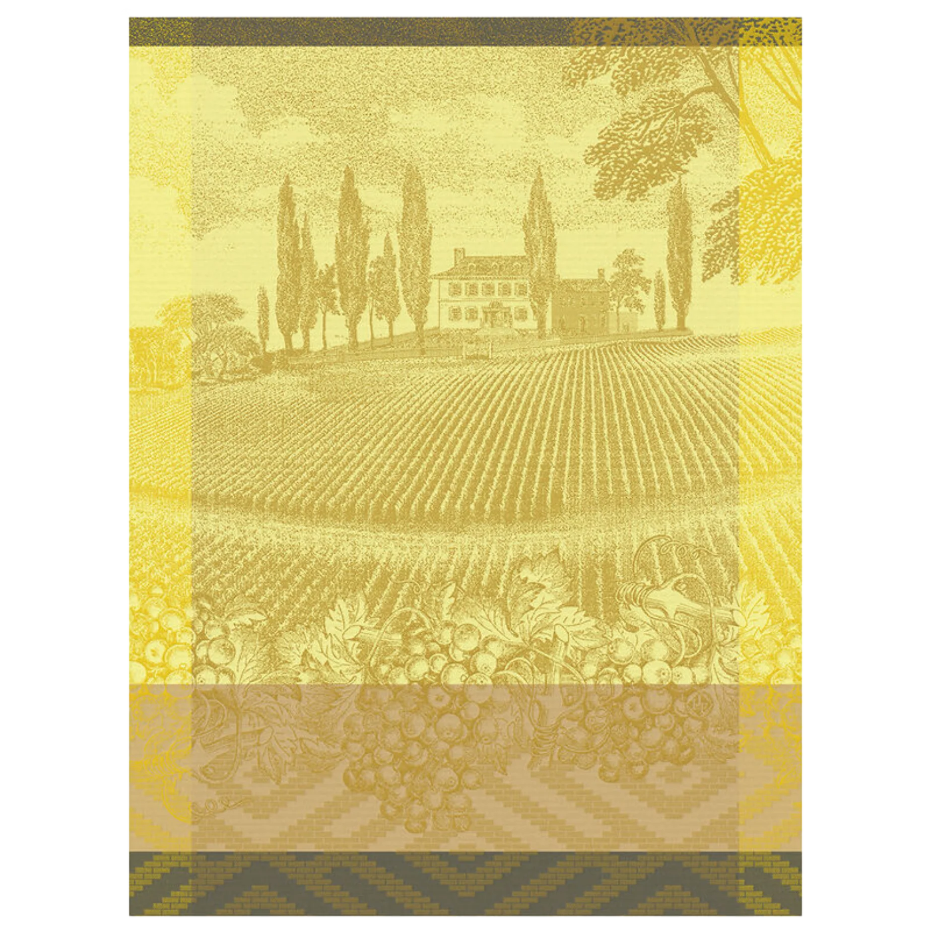 Le Jacquard Français, Vignoble Yellow Tea Towel, 24x31, 100% Cotton