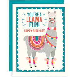 Llama Fun Birthday card