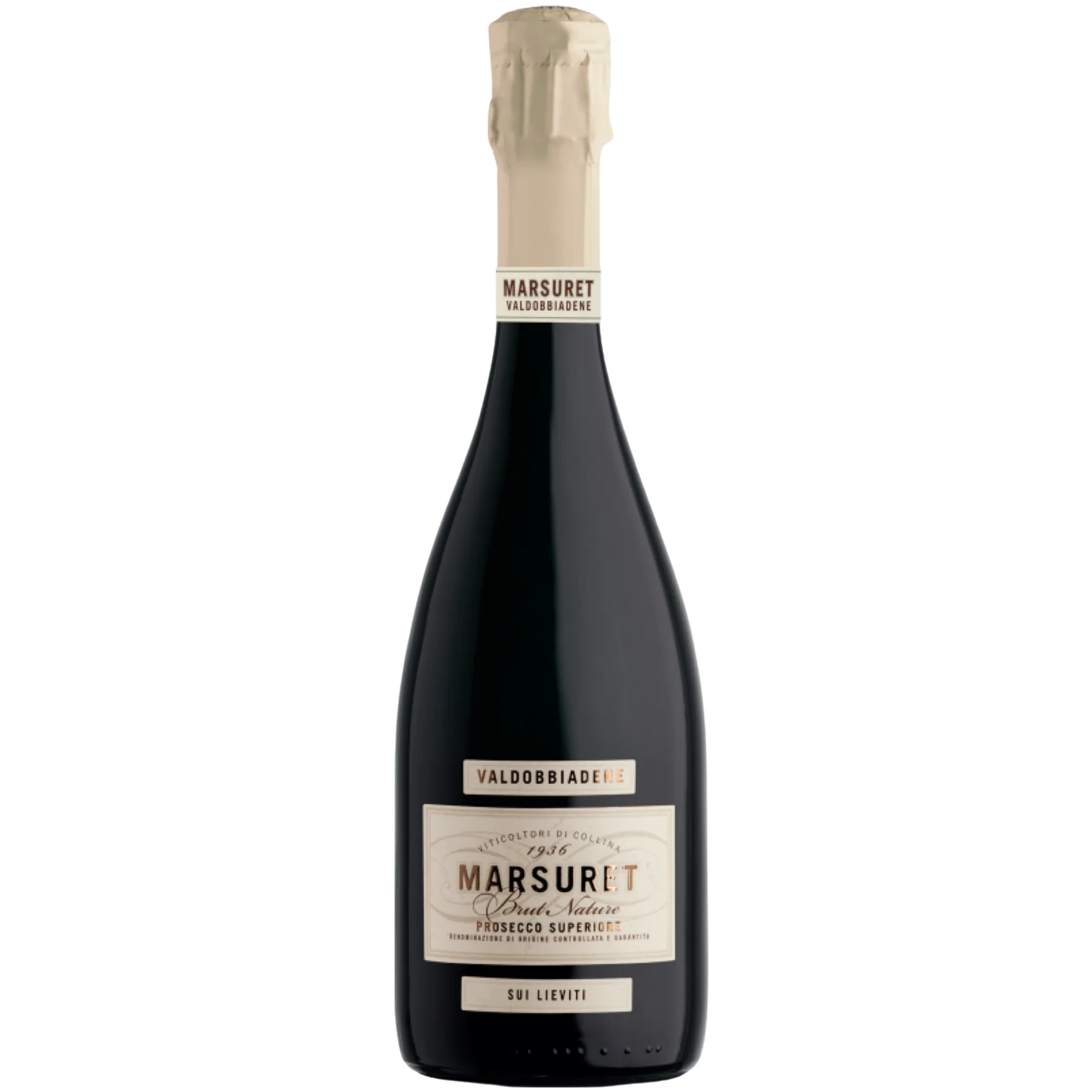 NV Marsuret Prosecco Superiore Brut Nature "Sui Lieviti", Conegliano-Valdobbiadene, Italy