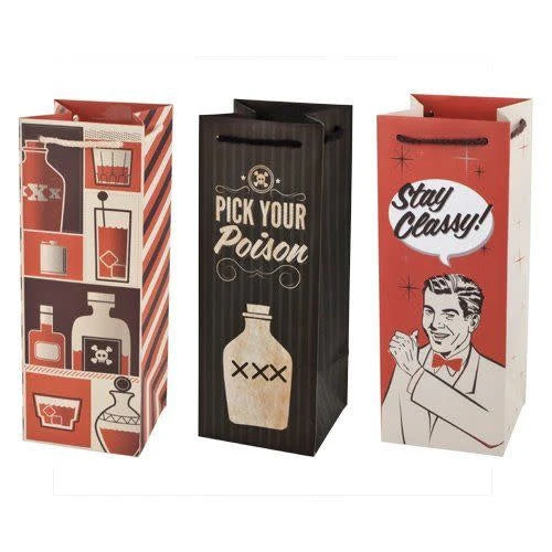 Retro Drinking Icon Wine Bag (assorted)
