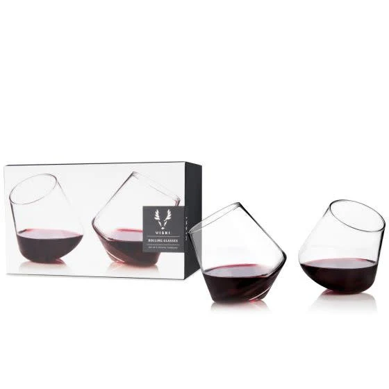 Rolling Crystal Glasses by Viski (Set of 2)