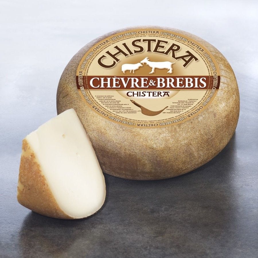 Tomme Chistera, sheep's and goat's milk, Pyrénées, France - 8oz/Cut