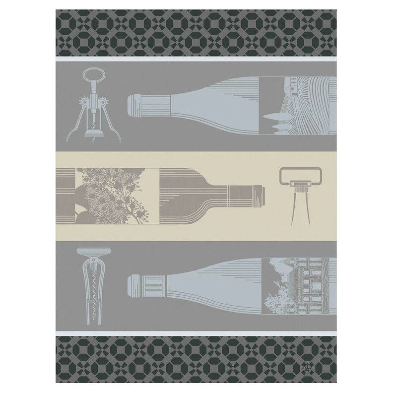 Le Jacquard Français, Vin En Bouteille White Tea Towel, 24x31, 100% Cotton - Image 6