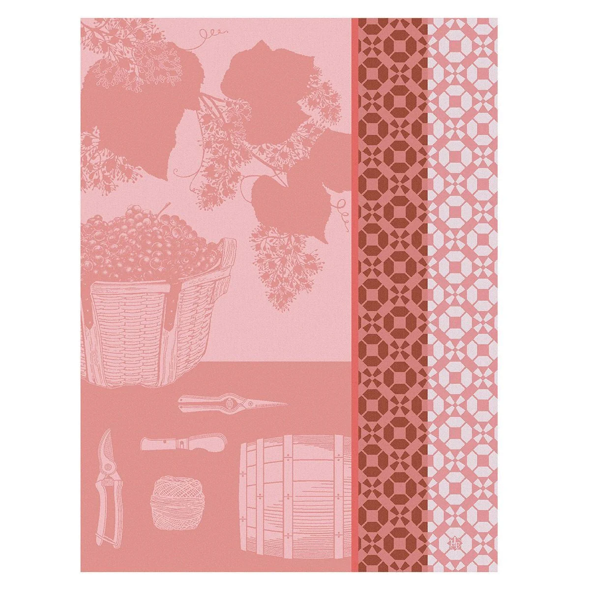 Vin En Grappe Pink Tea Towel